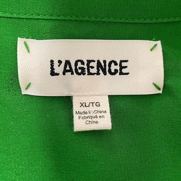 EUC L’Agence Gio Button Down Silk Shirt Size XL - Picture 13 of 16